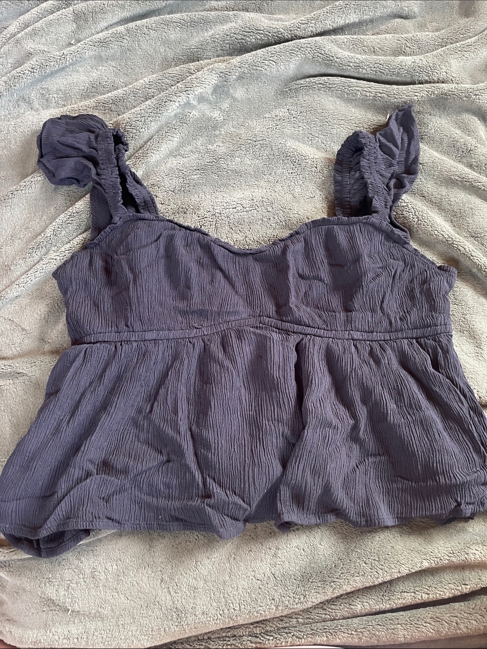 Hollister Smocked Peplum Cami in Slate Purple
